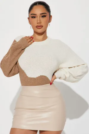 Always Notice Me Sweater - Brown/combo
