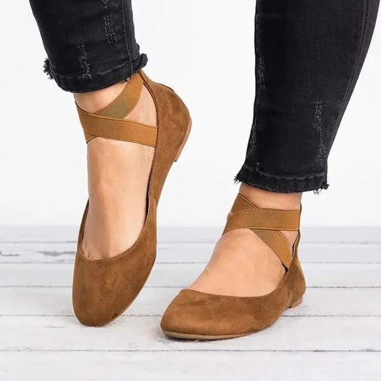Betty - Dames platte schoenen met kriskrasband
