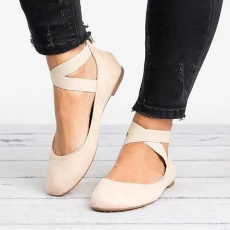 Betty - Dames platte schoenen met kriskrasband