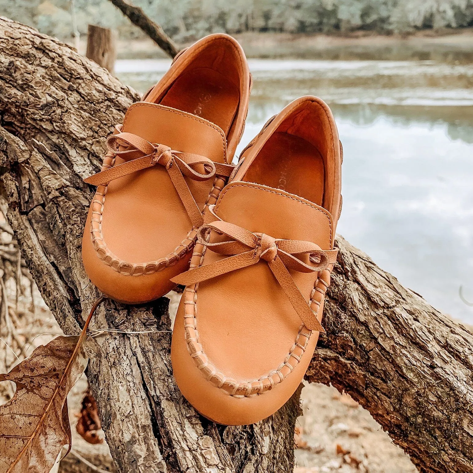 Boys' Leather Moccasin Caramel