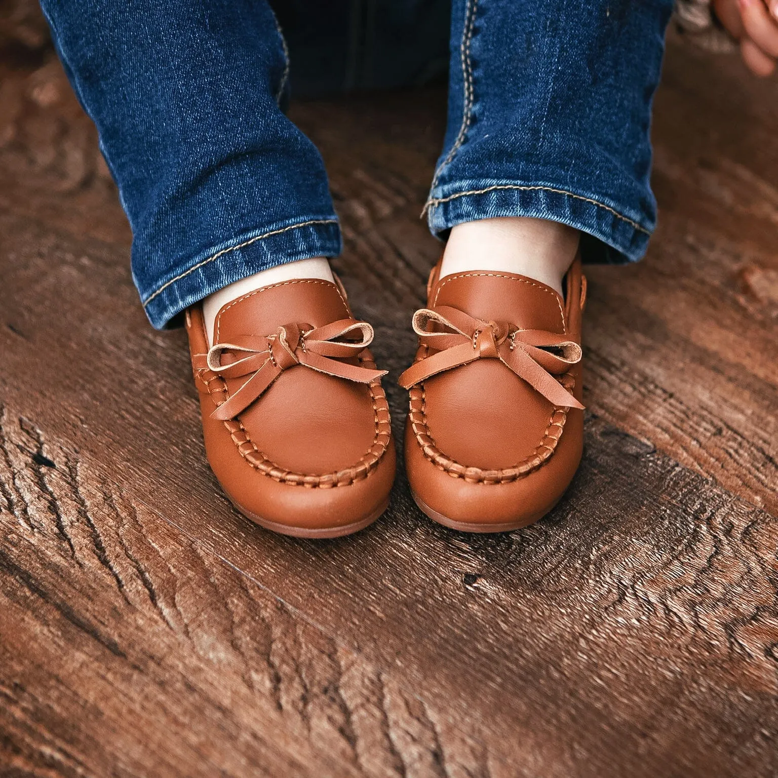 Boys' Leather Moccasin Caramel