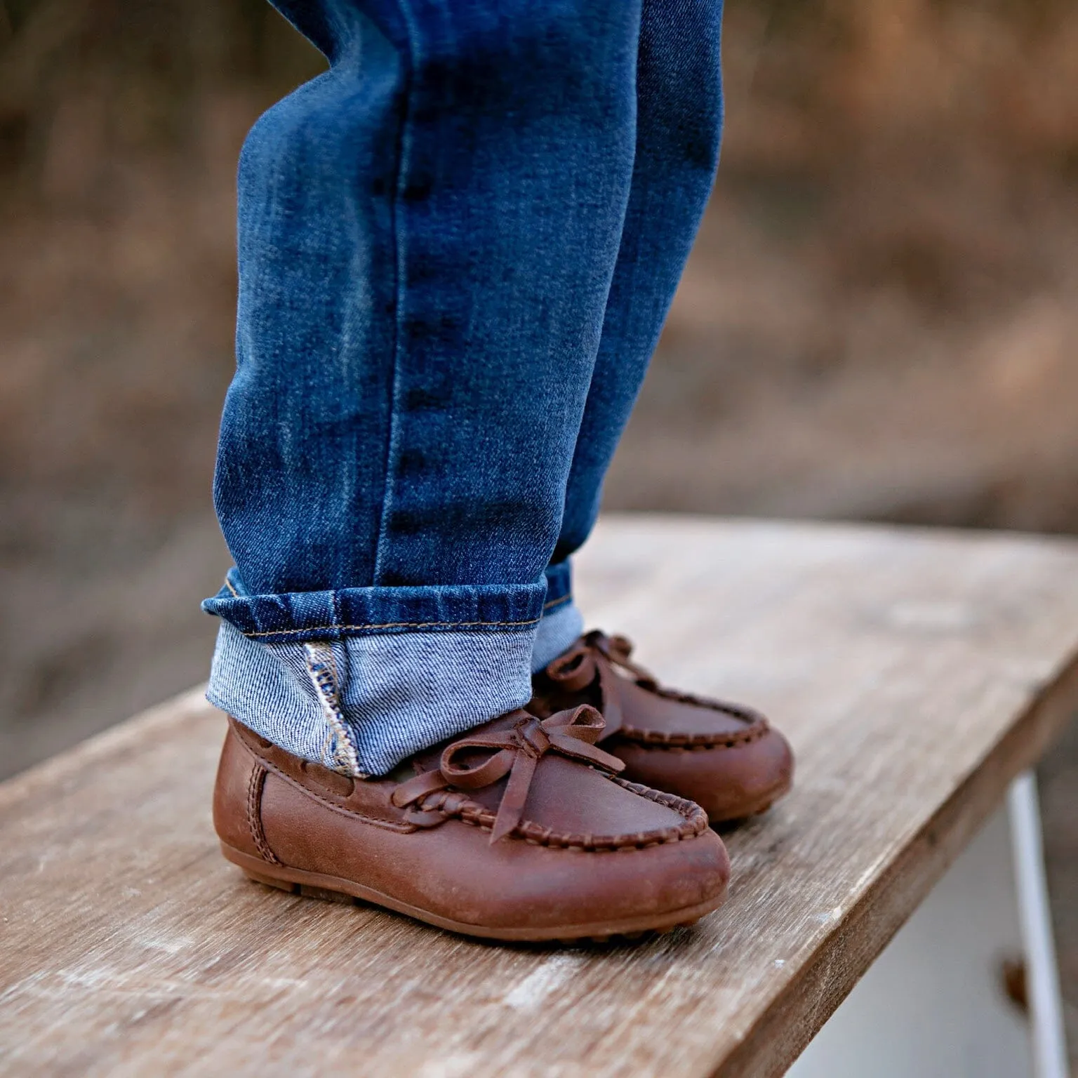 Boys' Leather Moccasin Chocolate