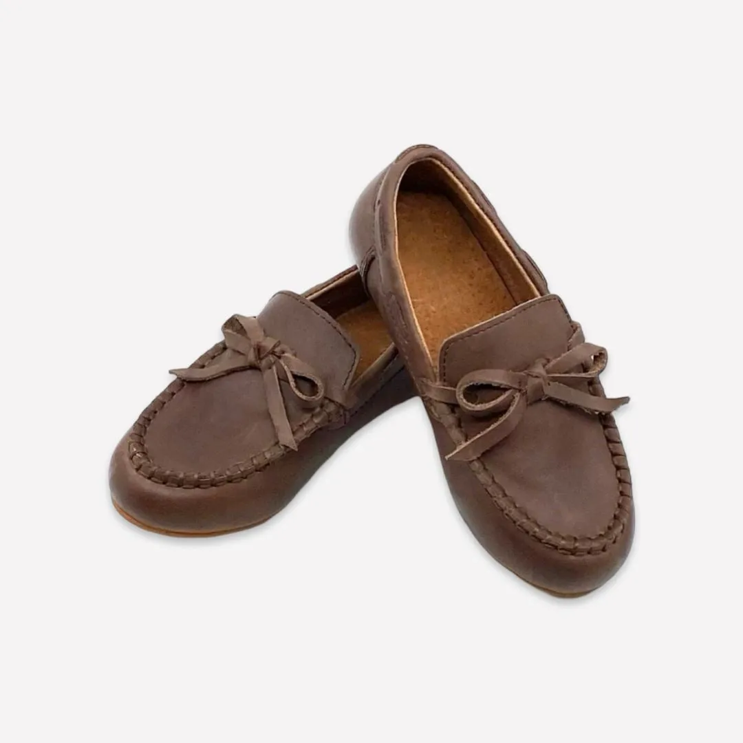 Boys' Leather Moccasin Chocolate