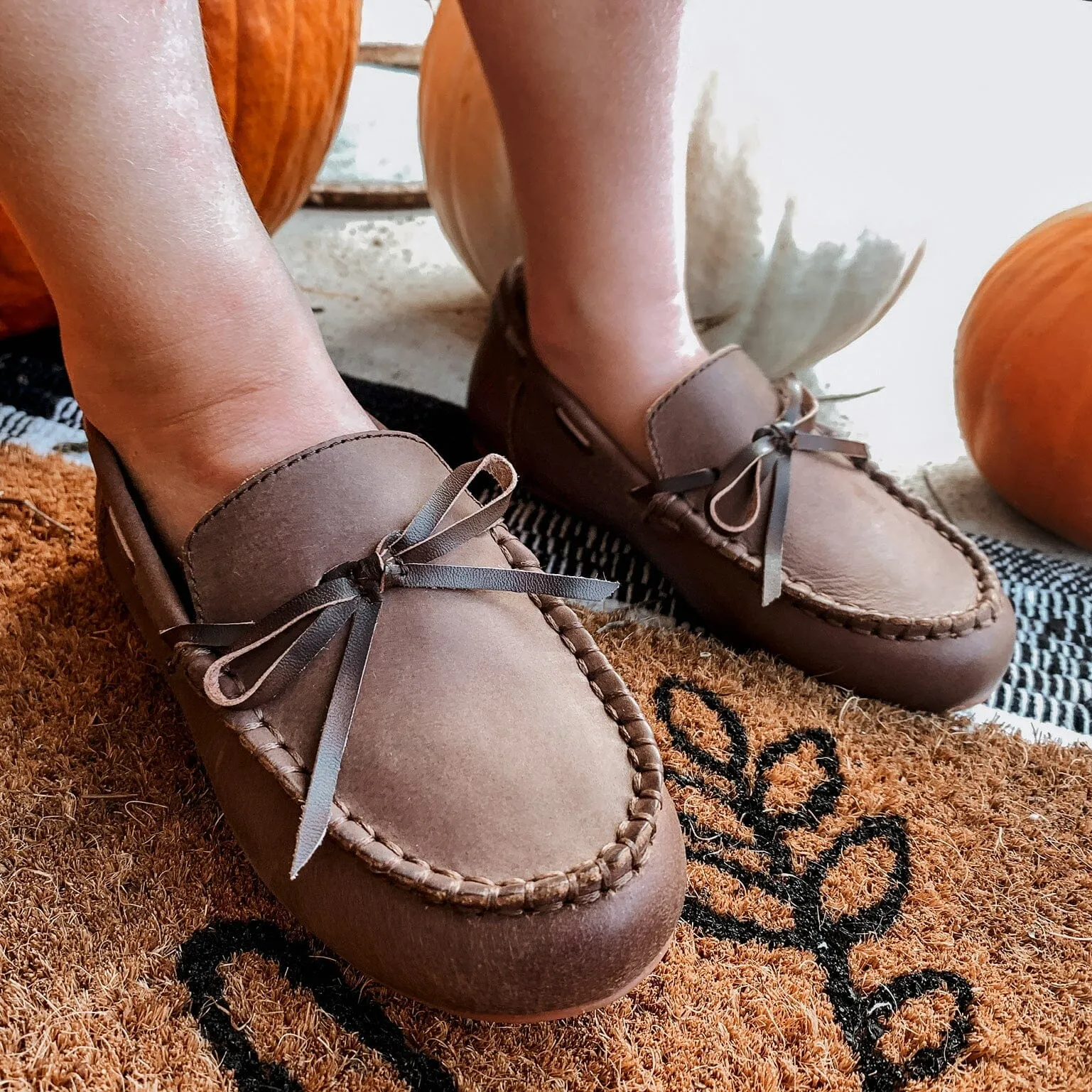 Boys' Leather Moccasin Chocolate