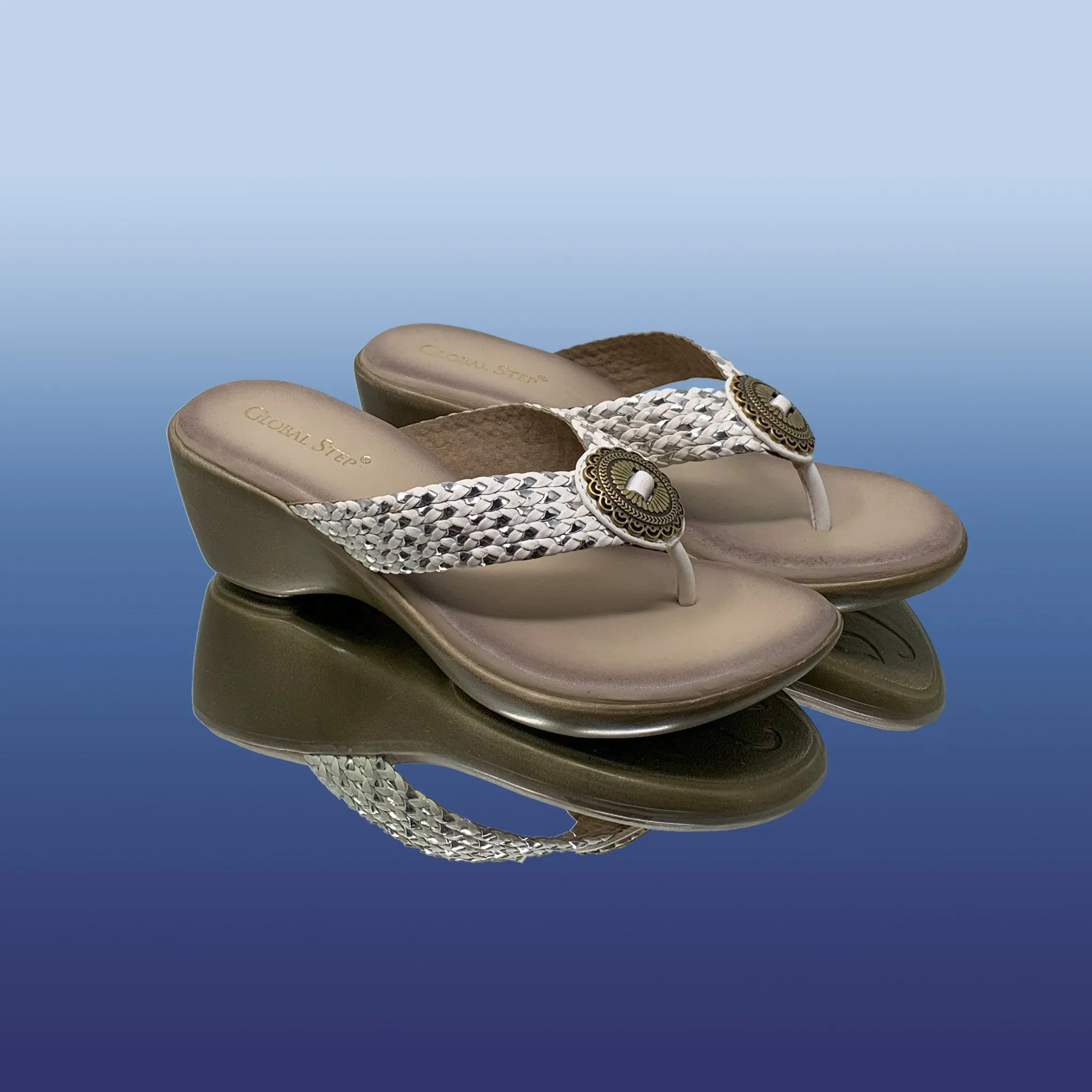 Braided Charm Wedge Sandals