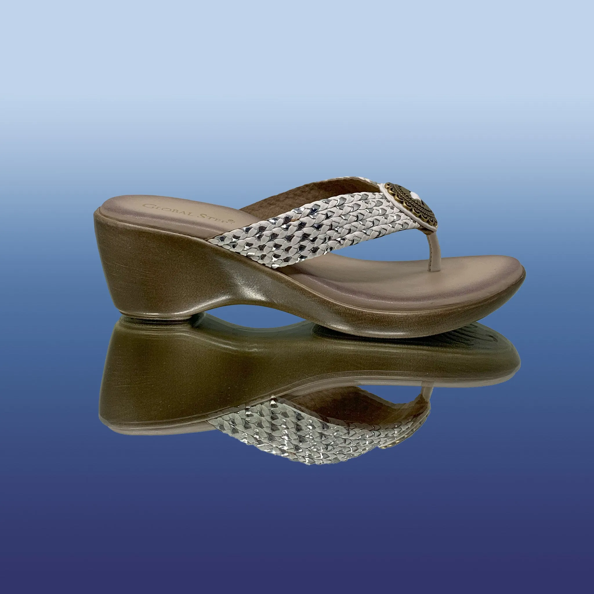 Braided Charm Wedge Sandals