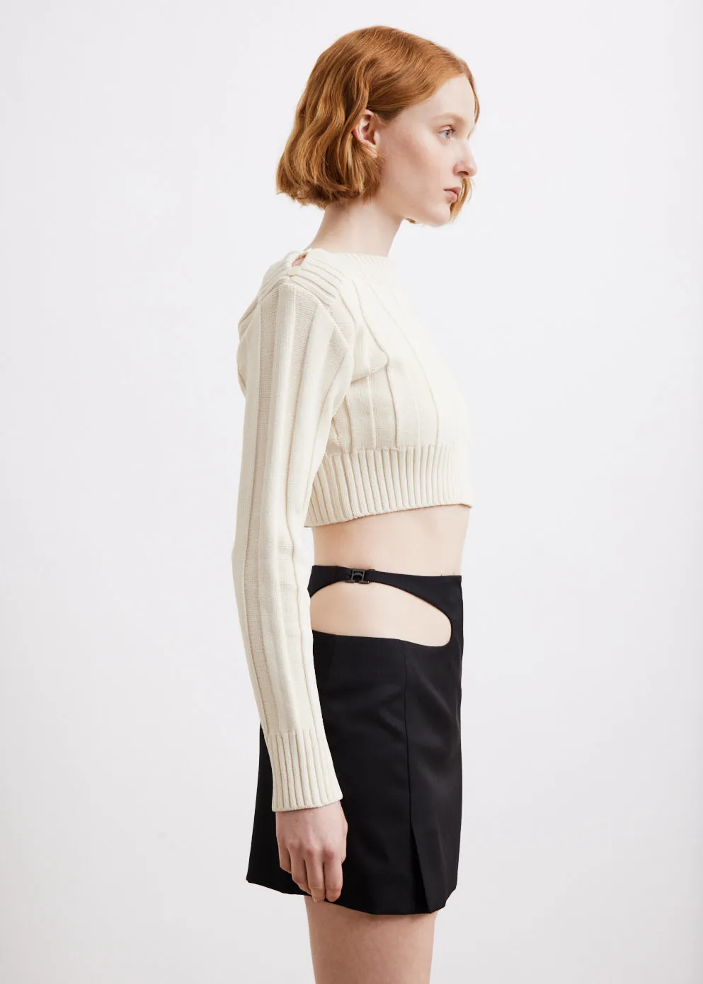 Curve Hole Mini Skirt