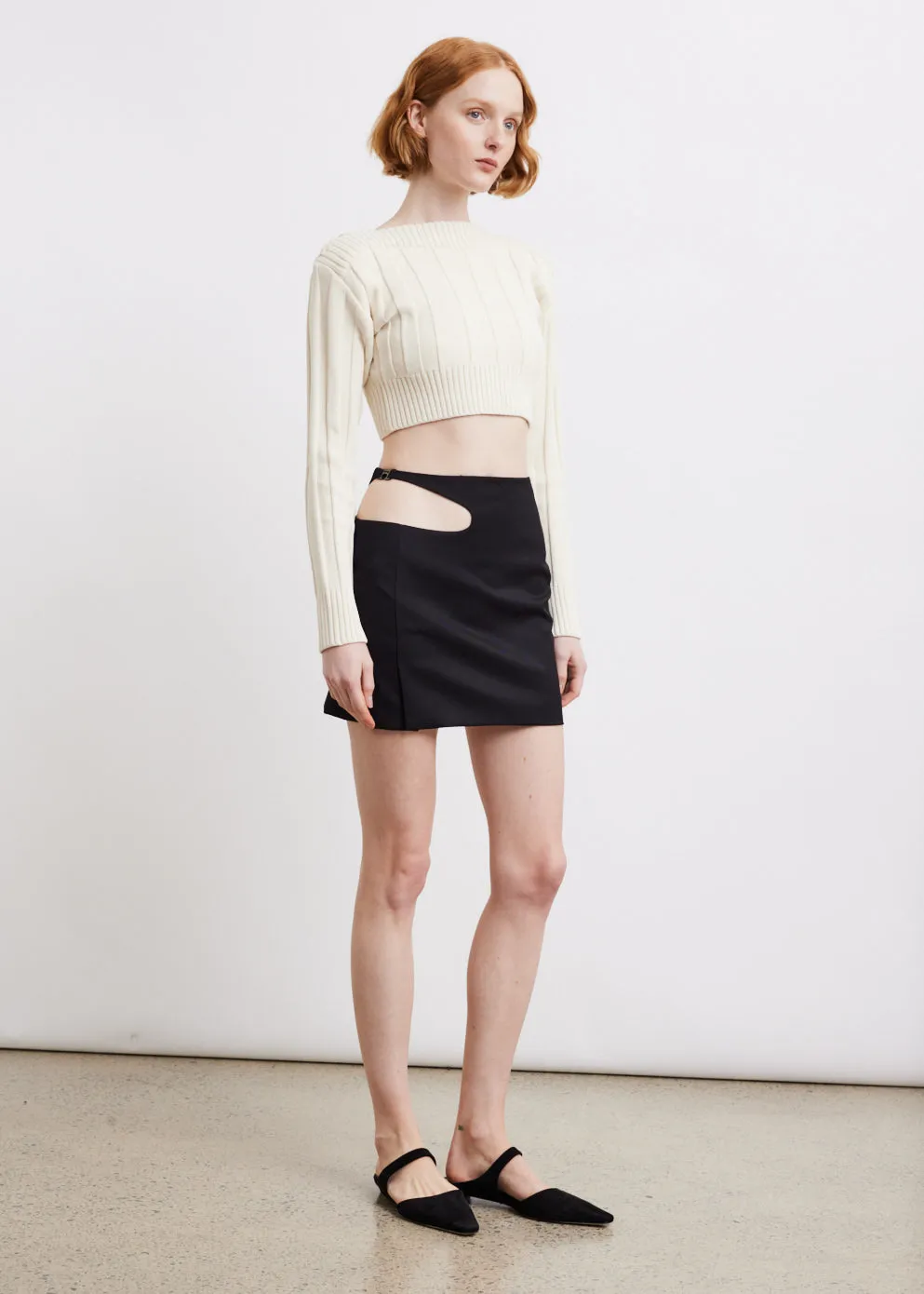 Curve Hole Mini Skirt