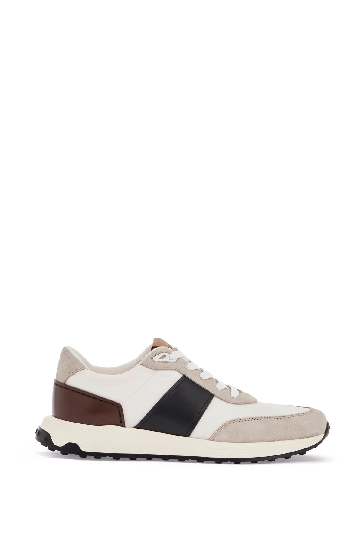 ELEGANT SPORTY SNEAKERS IN WHITE LEATHER AND SUEDE RUNNING MID VOLUME 63K