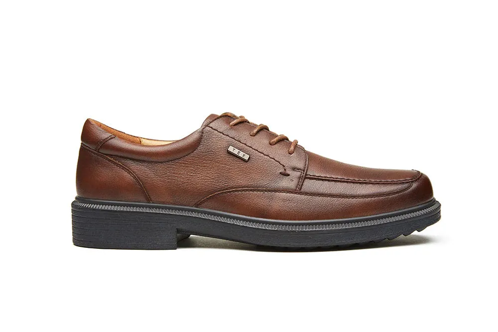 G-Comfort Men's Cognac Tan Tex Softnappa Lace up Shoes A-996