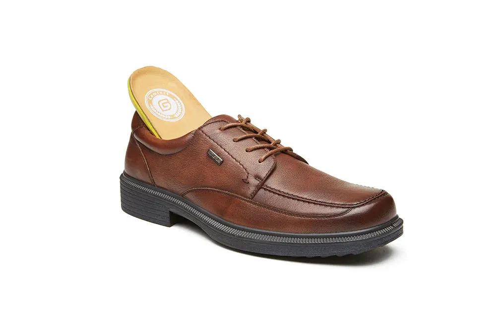 G-Comfort Men's Cognac Tan Tex Softnappa Lace up Shoes A-996
