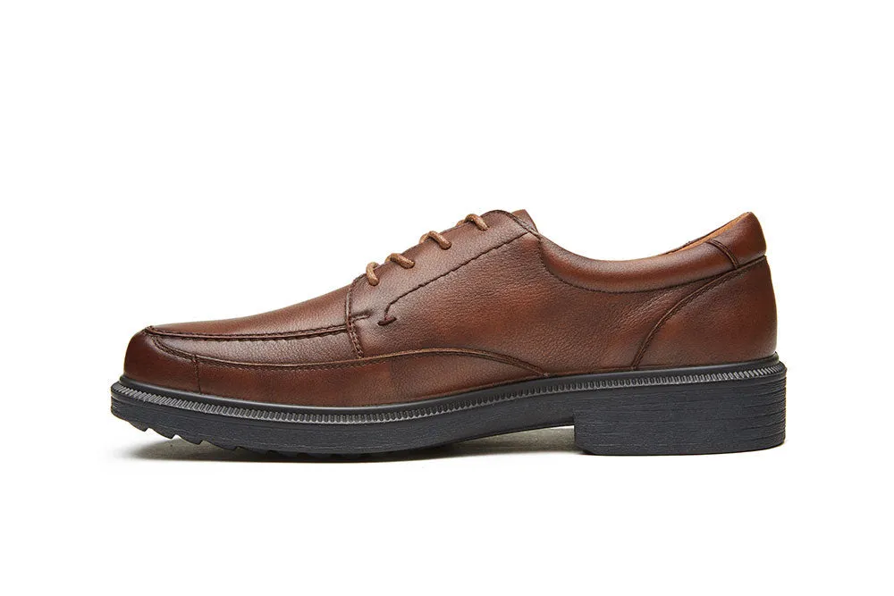 G-Comfort Men's Cognac Tan Tex Softnappa Lace up Shoes A-996