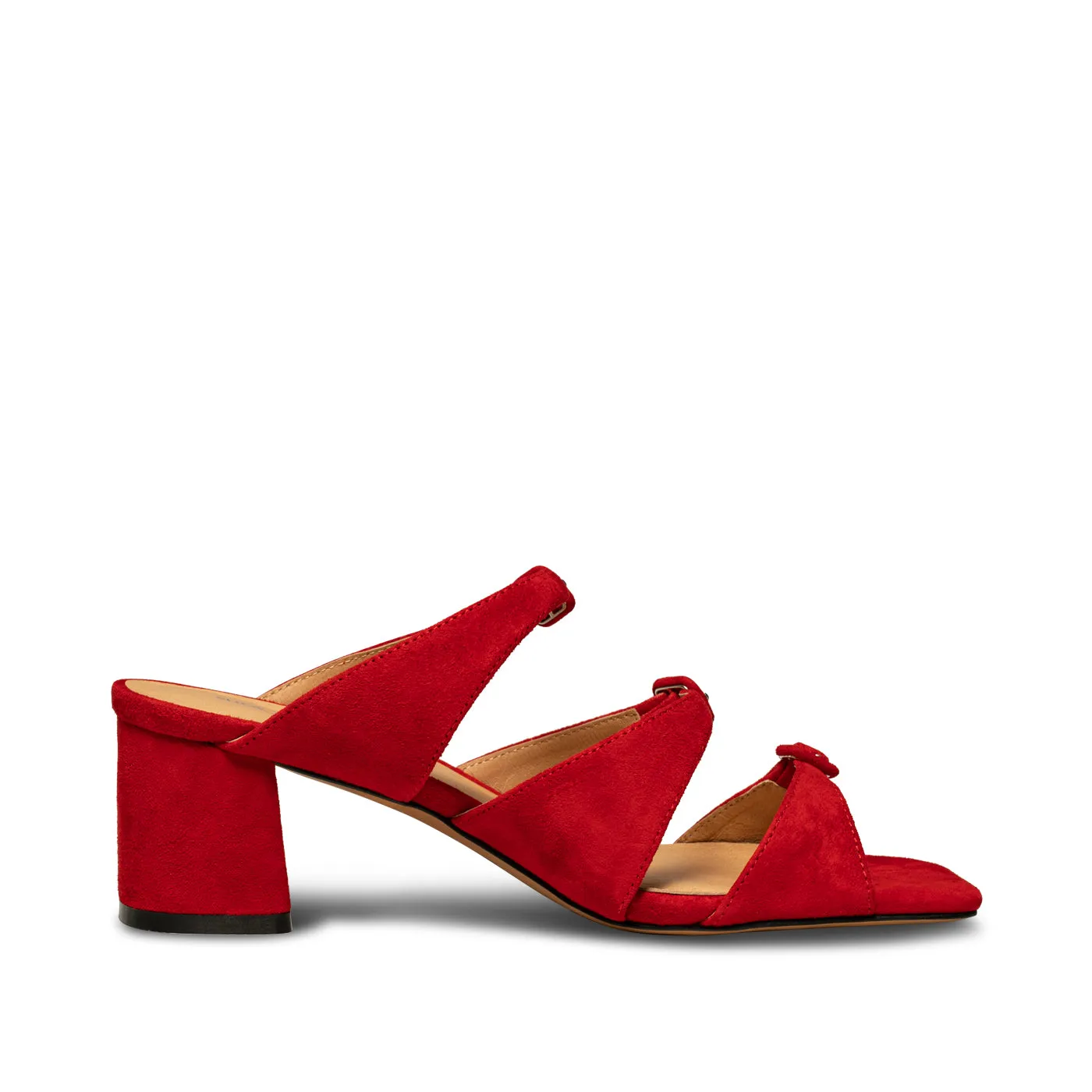 Hanna spænde mule ruskind - Fire Red