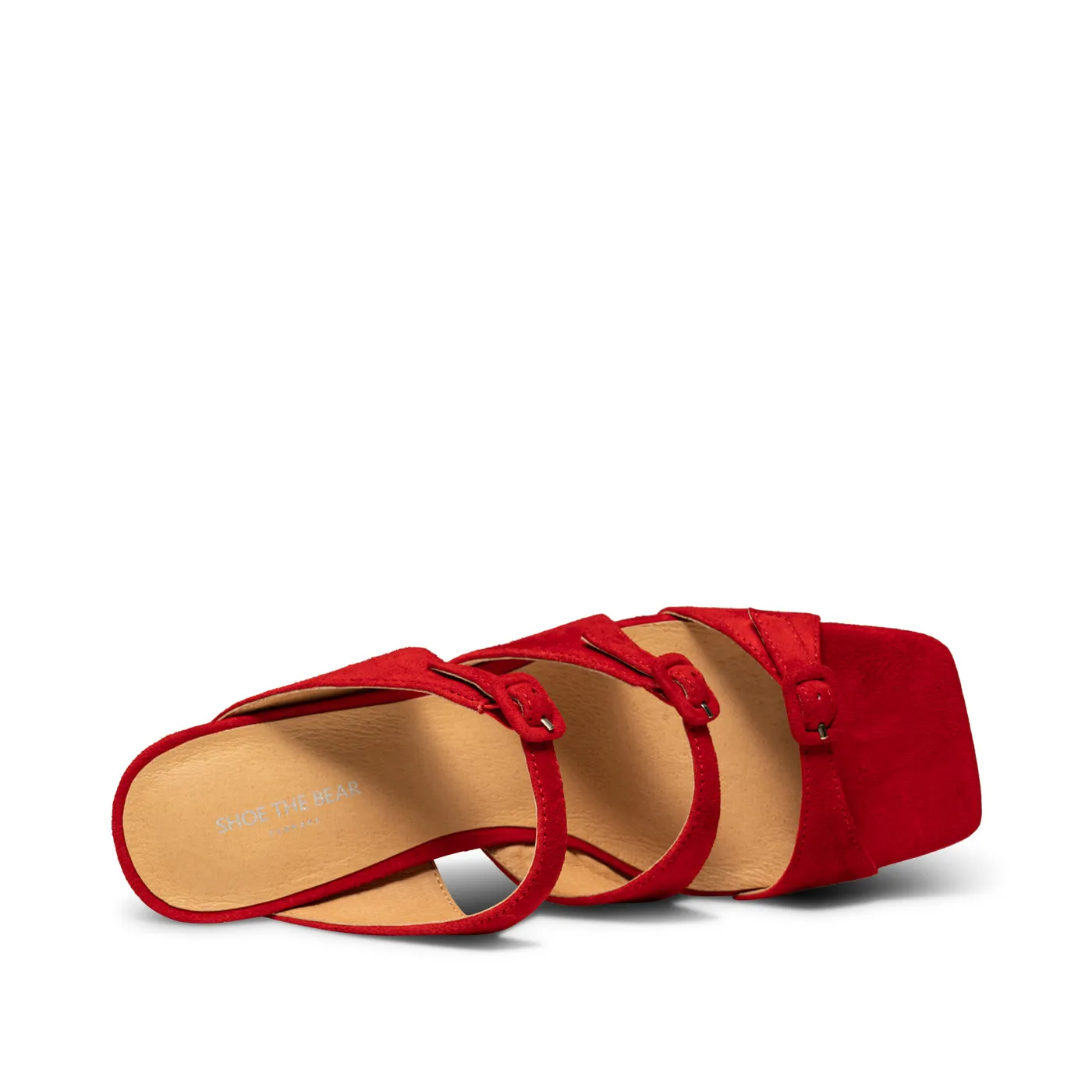 Hanna spænde mule ruskind - Fire Red