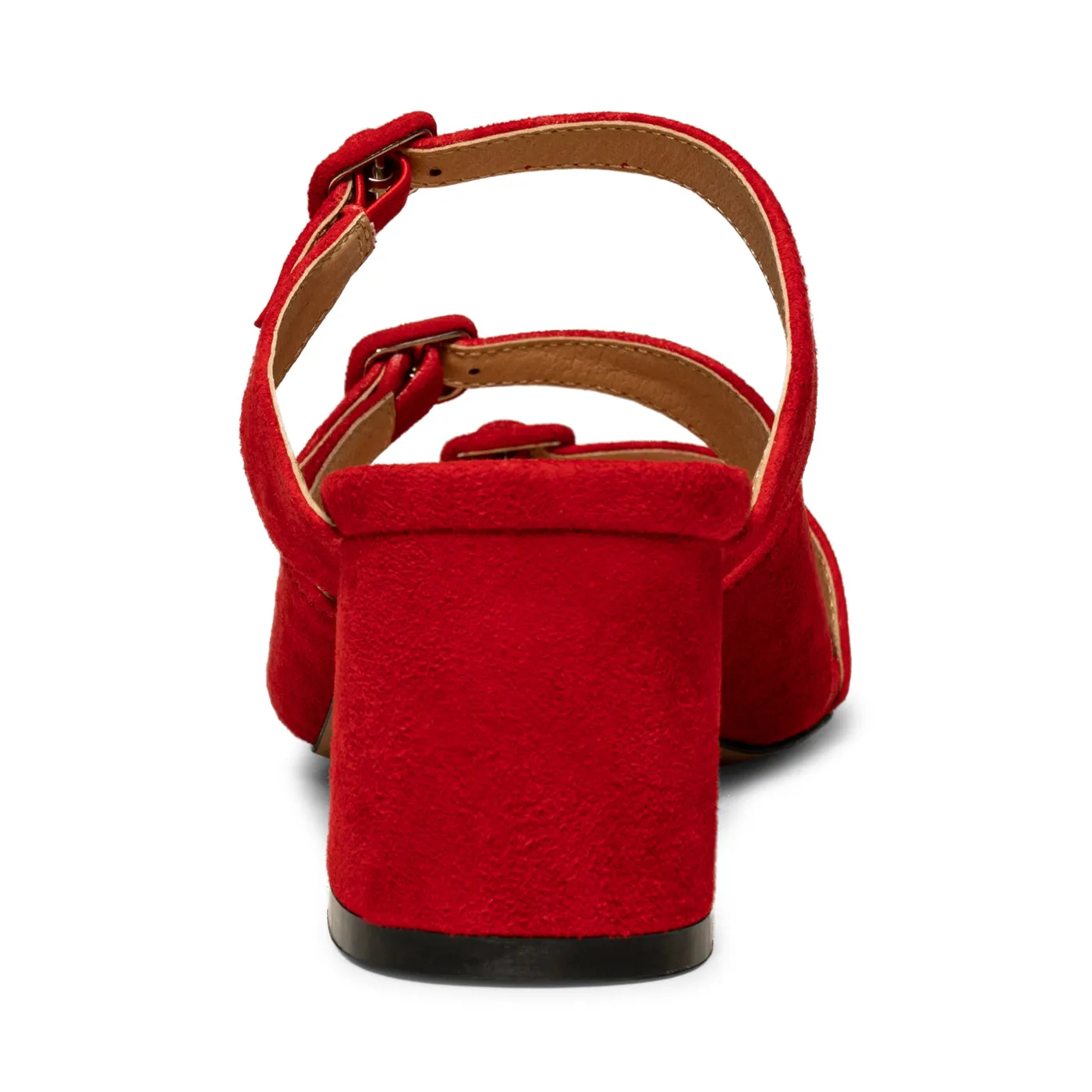 Hanna spænde mule ruskind - Fire Red