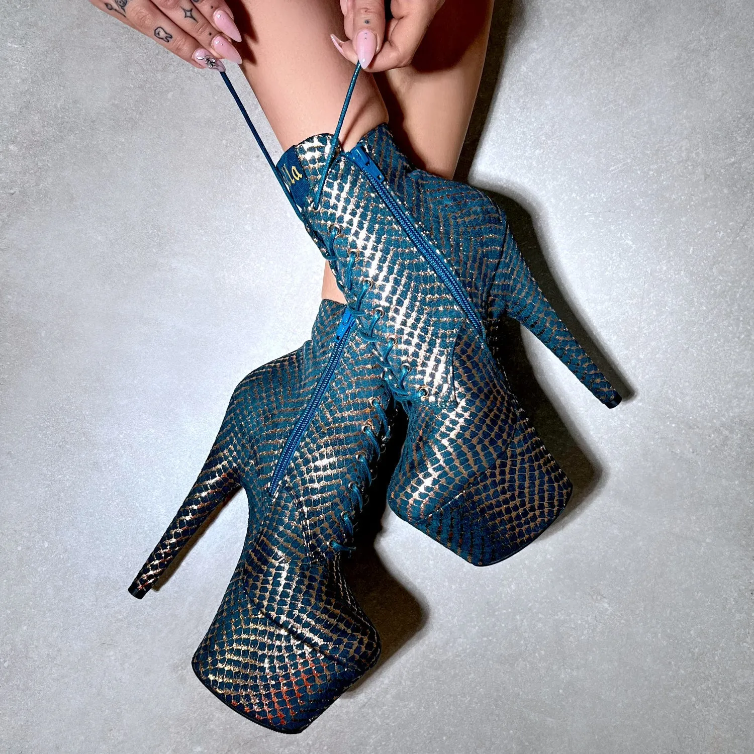 Khaleesi Ankle Boot - Teal - 7INCH