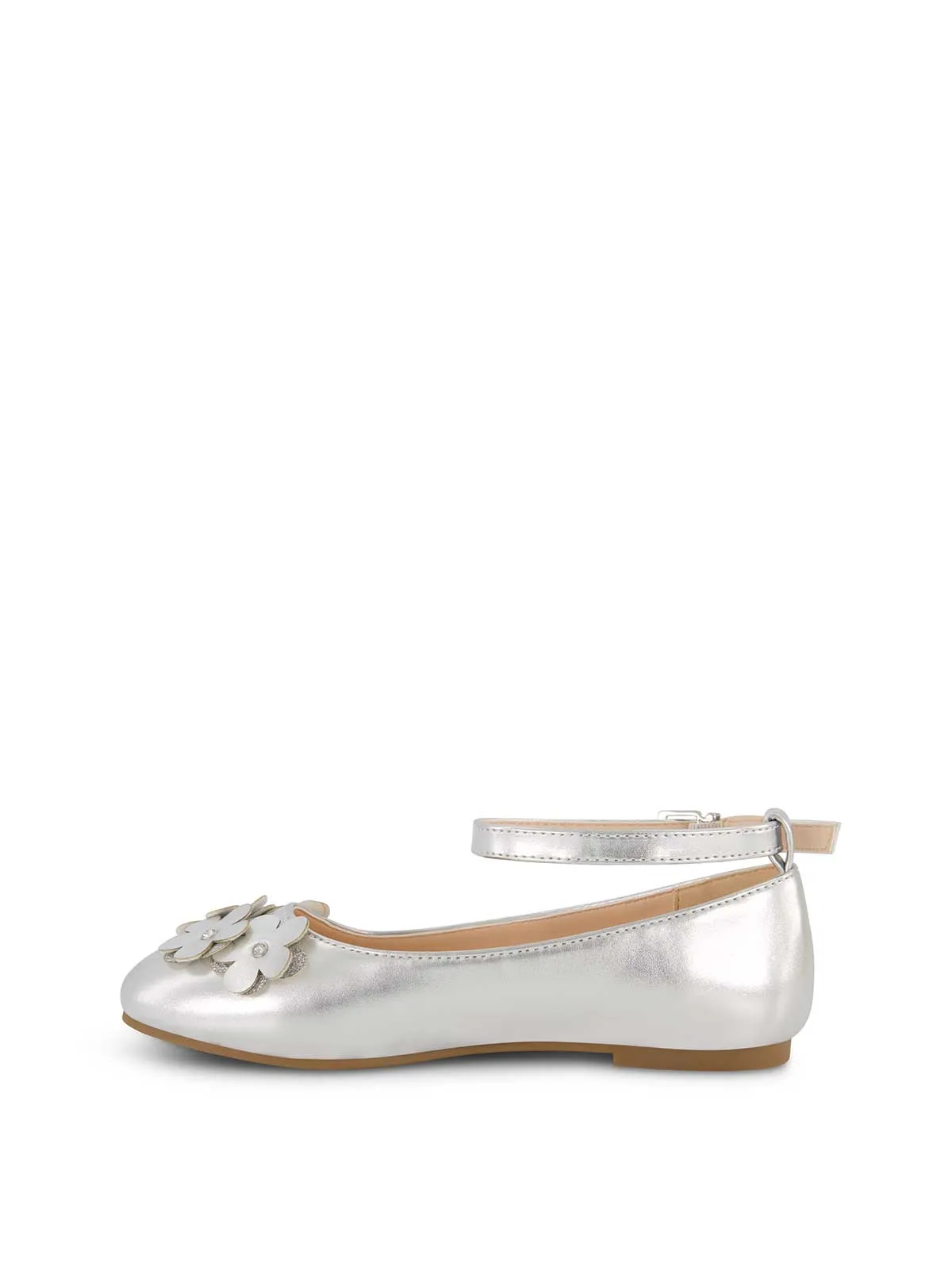 Little Girls' Amy Petal Ballet Flat in Silver