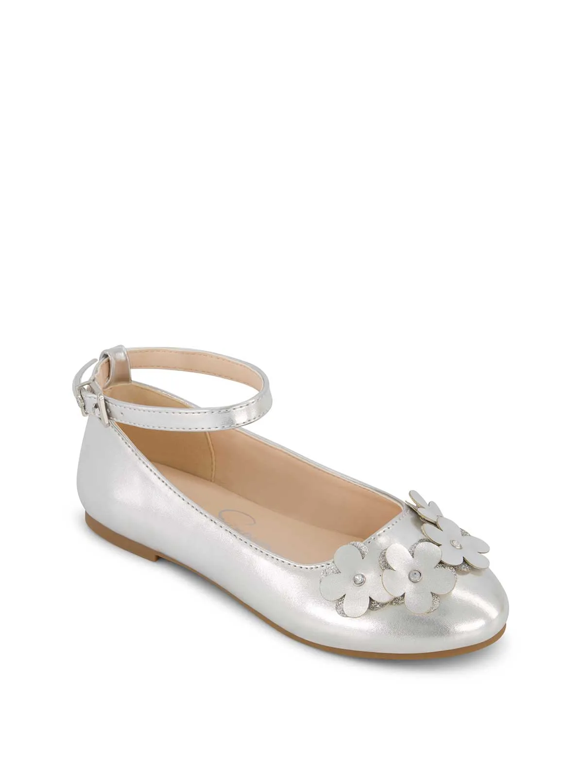 Little Girls' Amy Petal Ballet Flat in Silver