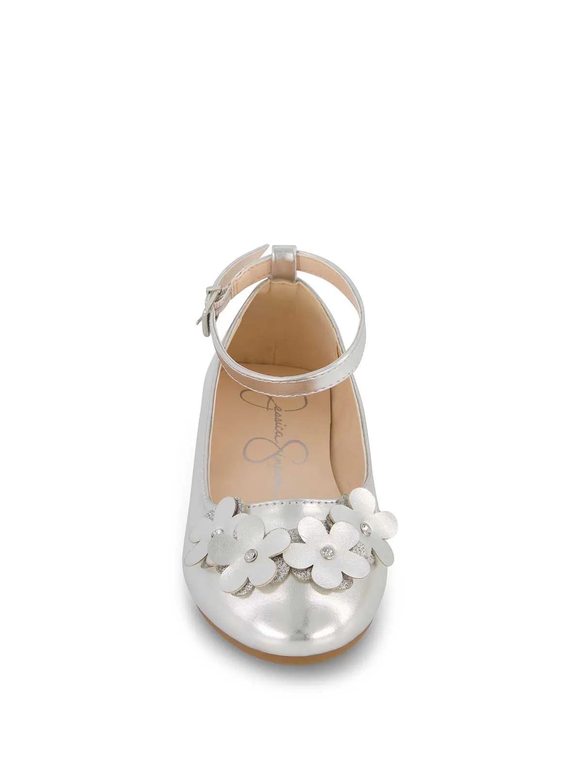 Little Girls' Amy Petal Ballet Flat in Silver