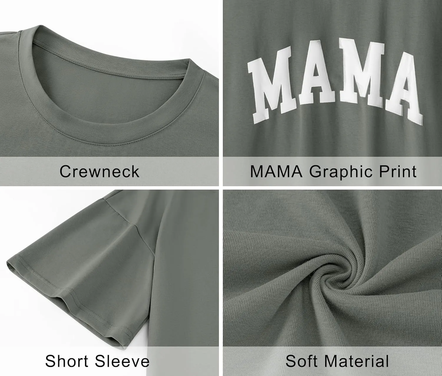 LOMON Oversized T Shirts for Women Short Sleeve Crewneck Summer Tops Loose Casual Mama Shirts Basic Tee