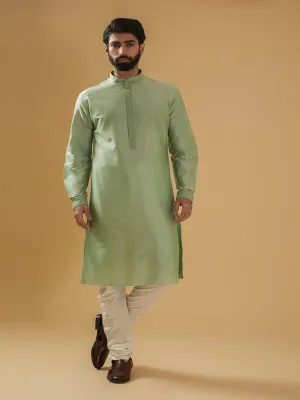 Mint Green Silk Kurta