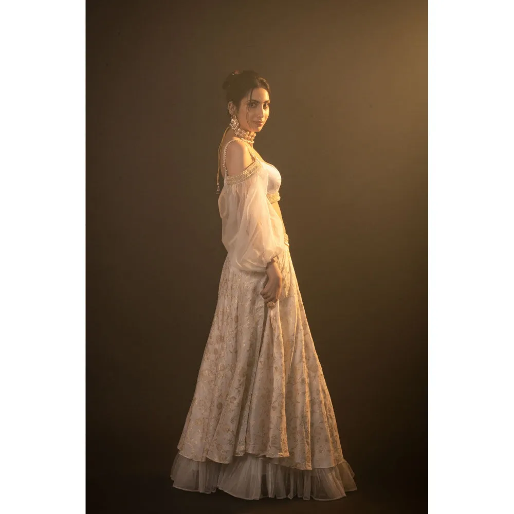 Monk & Mei Diana Brocade Lehenga (Set of 2)