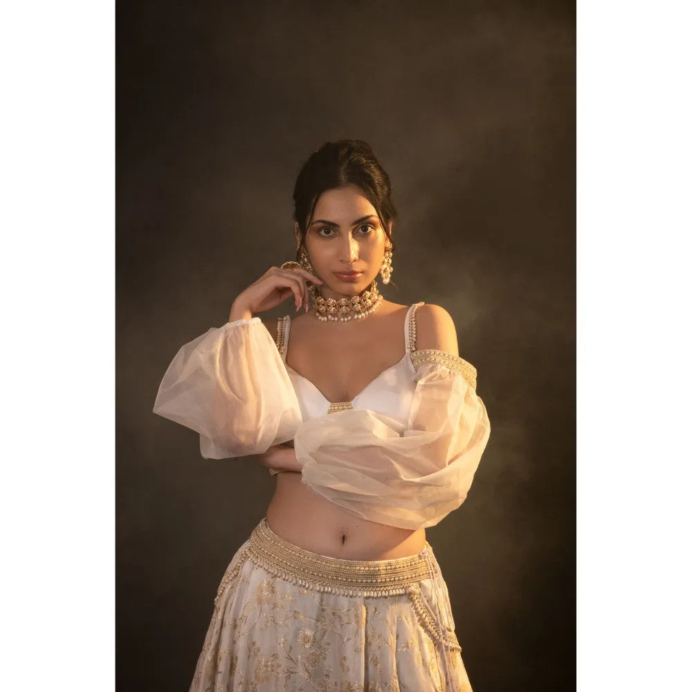 Monk & Mei Diana Brocade Lehenga (Set of 2)