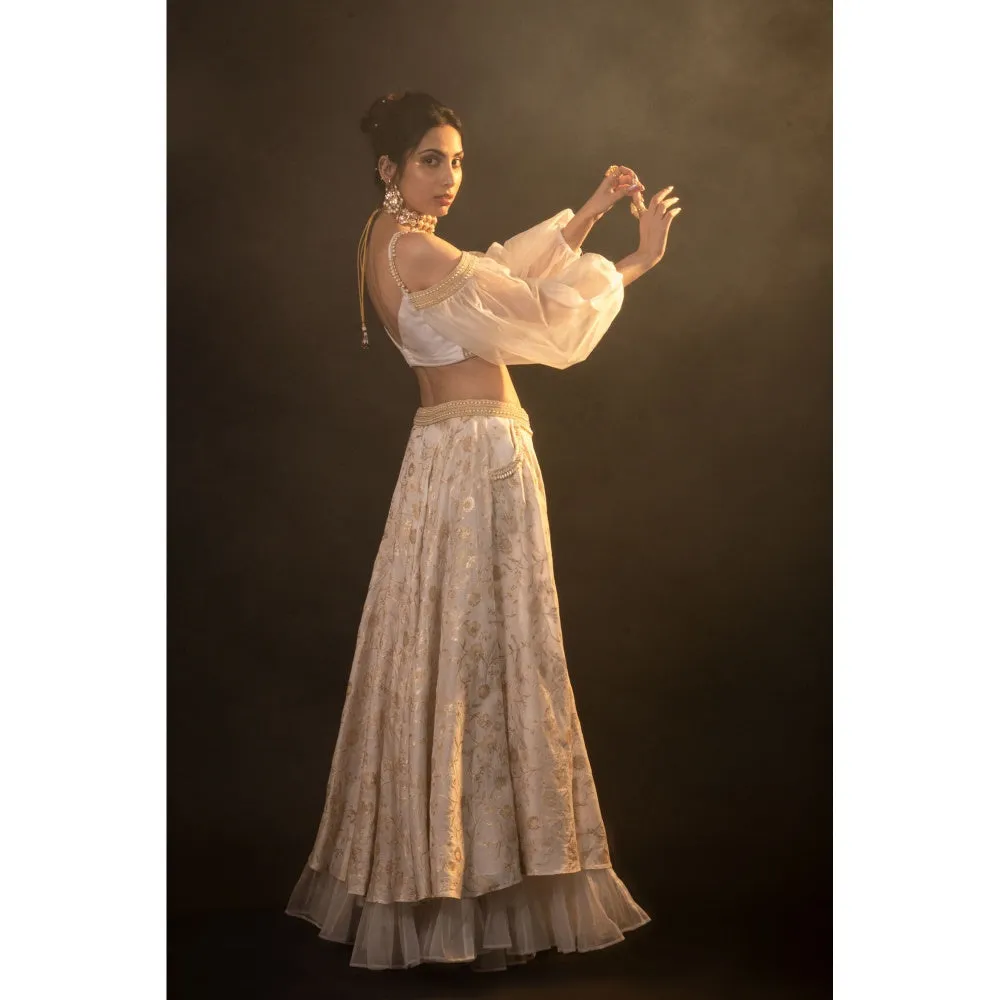 Monk & Mei Diana Brocade Lehenga (Set of 2)