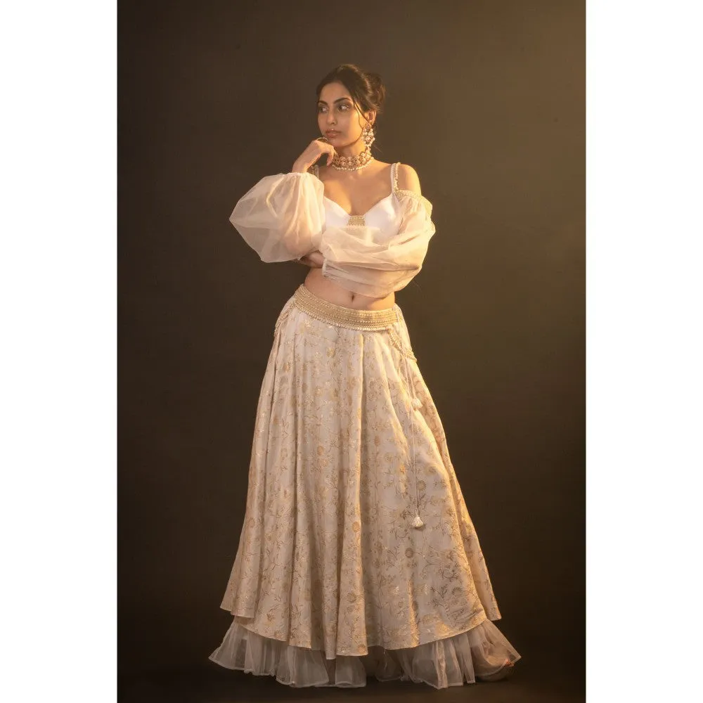Monk & Mei Diana Brocade Lehenga (Set of 2)