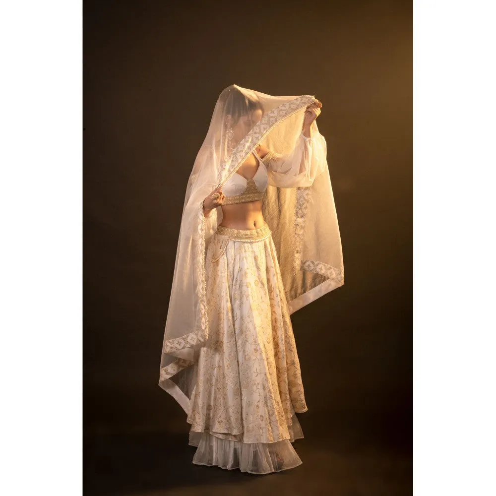 Monk & Mei Diana Brocade Lehenga (Set of 2)