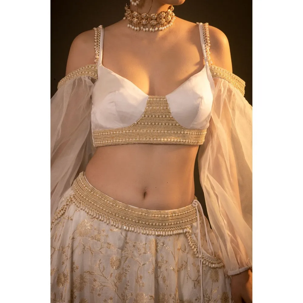 Monk & Mei Diana Brocade Lehenga (Set of 2)