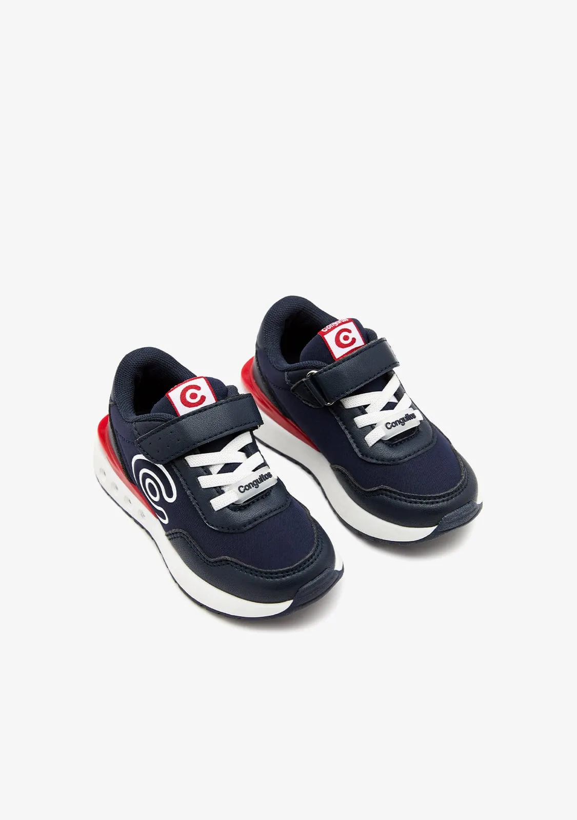 Navy Logo Sneakers with Lights