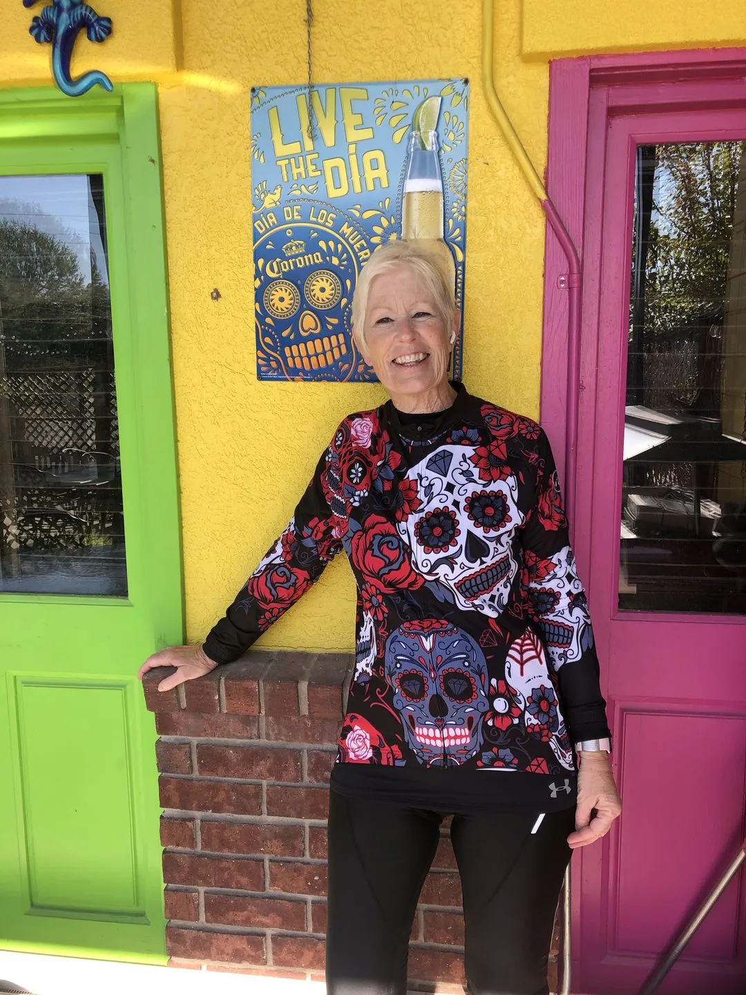 Pink Skull Flowers | Women's Long Sleeve Cycling Jersey