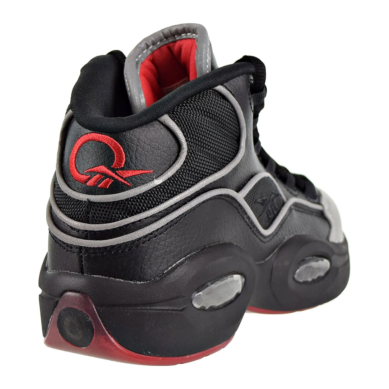 Reebok Question Mid A5 Jadakiss Big Kids Shoes Black/Silver Met/Red