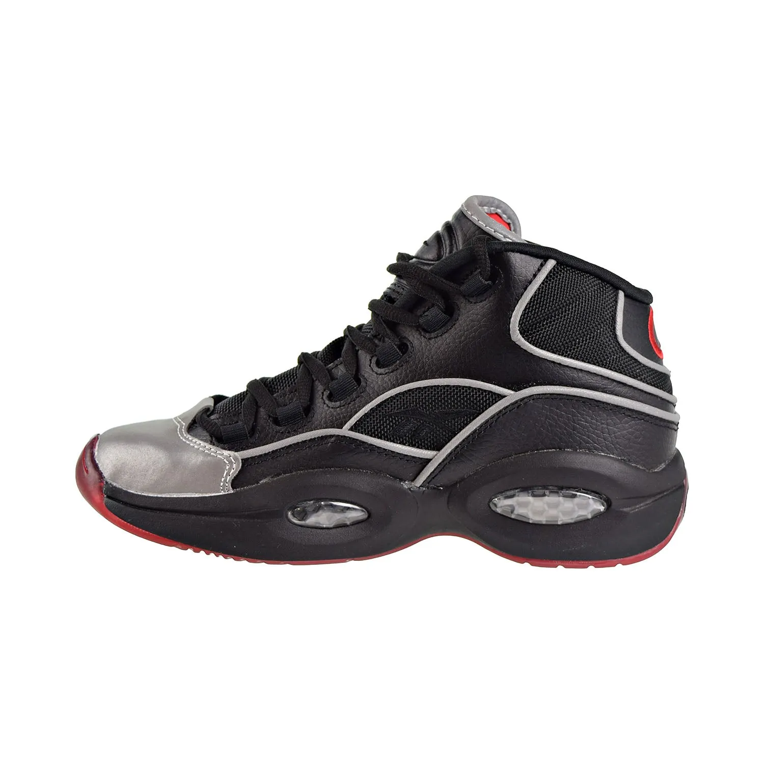 Reebok Question Mid A5 Jadakiss Big Kids Shoes Black/Silver Met/Red