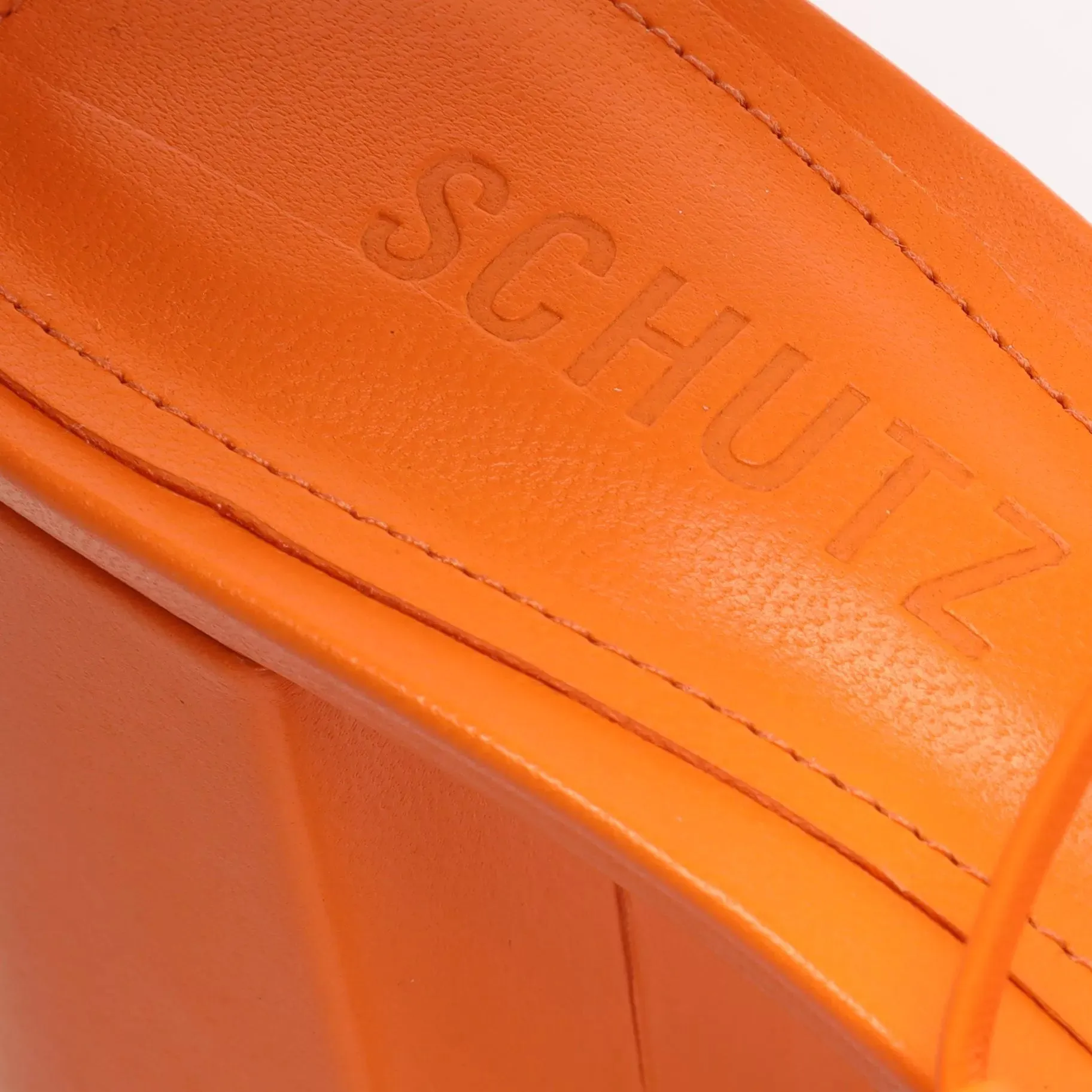 Schutz Glenna Bright Tangerine Tie Up Open Toe High Heel Platform Sandals