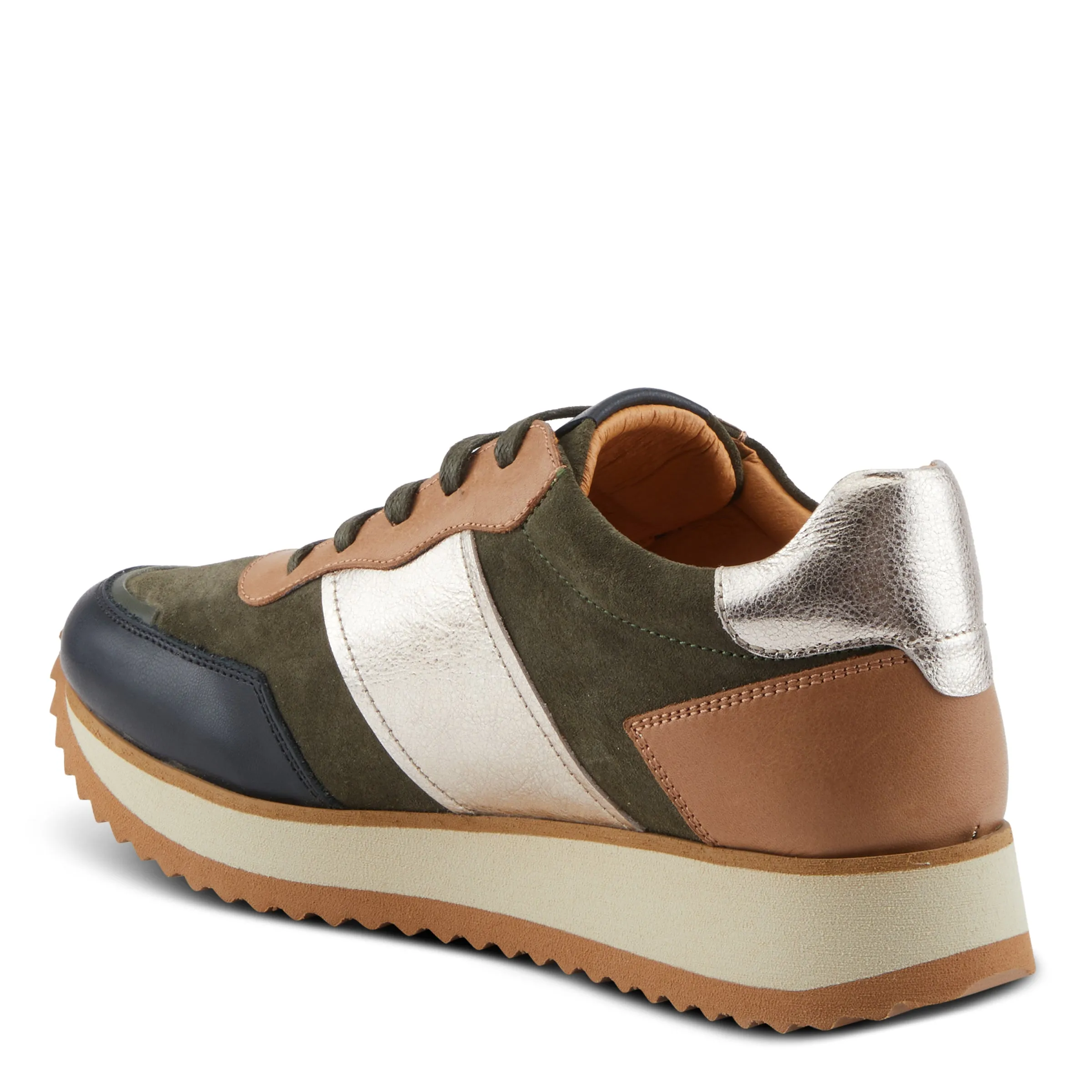 Spring Step Shoes Compter Women's Modern Fashion Leather and Suede Sneakers