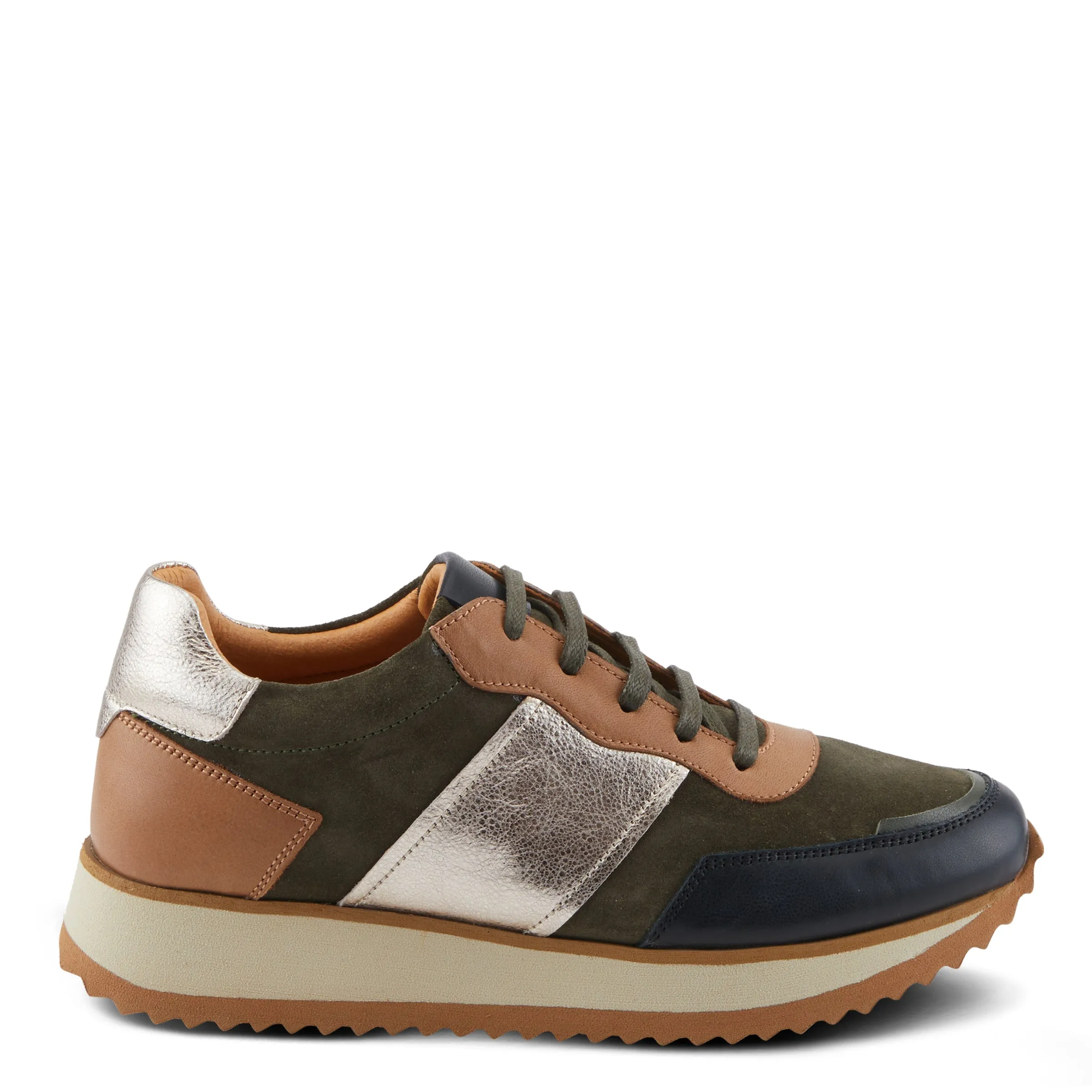 Spring Step Shoes Compter Women's Modern Fashion Leather and Suede Sneakers