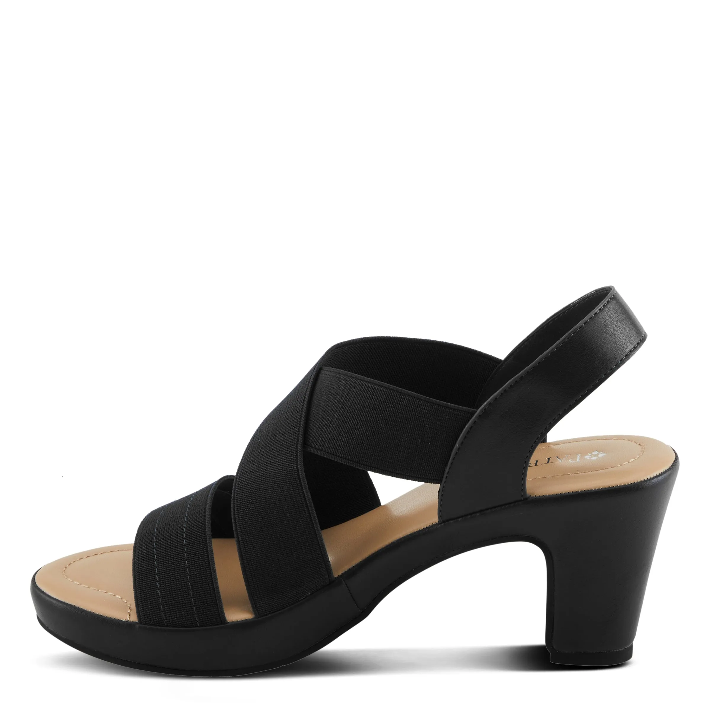 Spring Step Shoes Patrizia Diya Stretch Sandals Women’s Vegan Leather 3" Heel