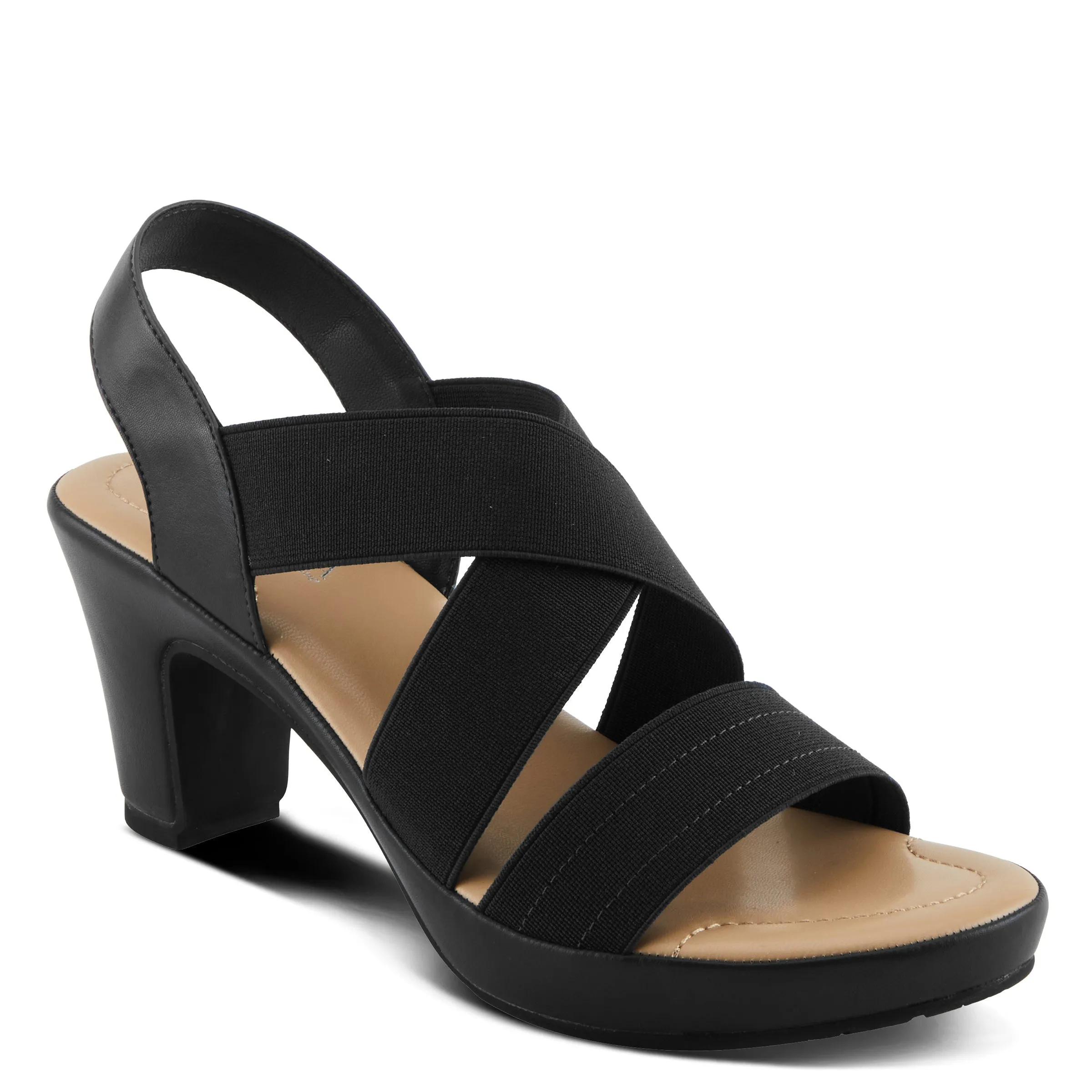 Spring Step Shoes Patrizia Diya Stretch Sandals Women’s Vegan Leather 3" Heel