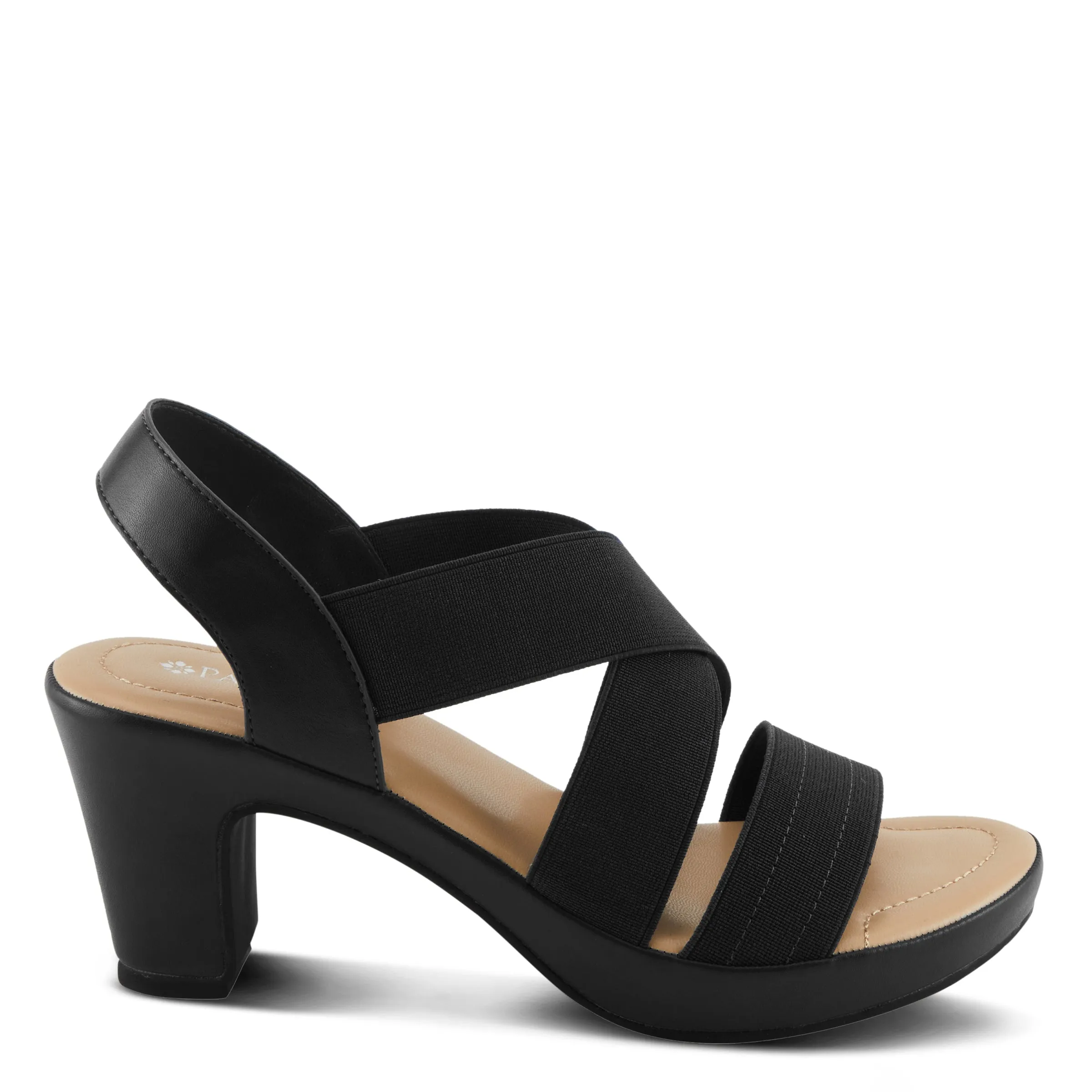 Spring Step Shoes Patrizia Diya Stretch Sandals Women’s Vegan Leather 3" Heel
