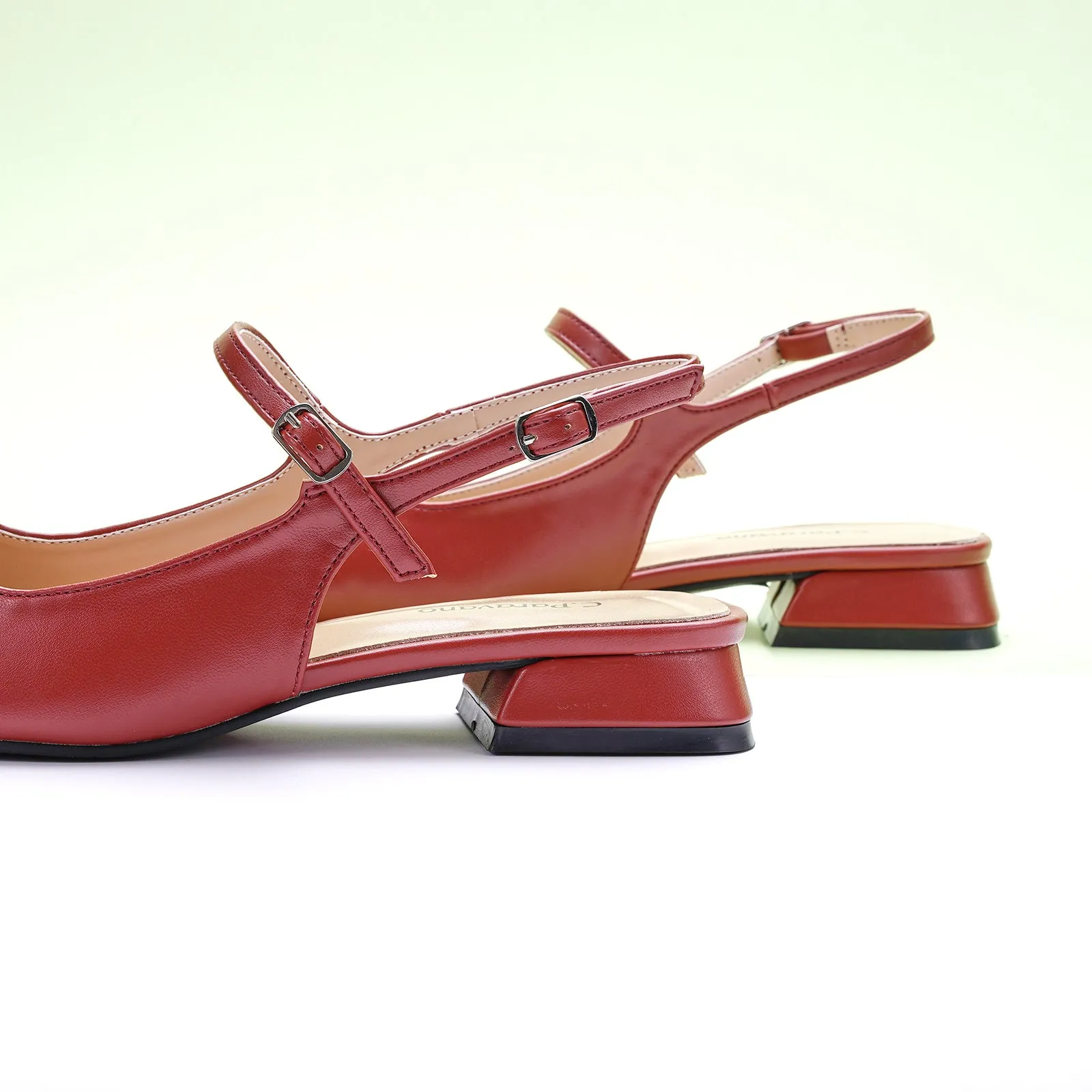 Squared Toe Slingback Flats