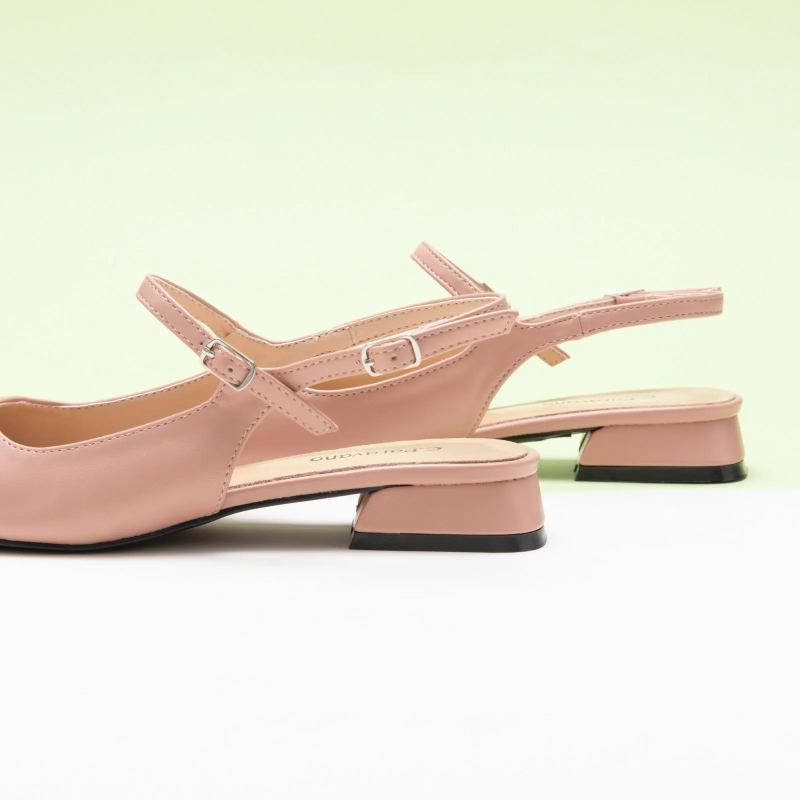 Squared Toe Slingback Flats
