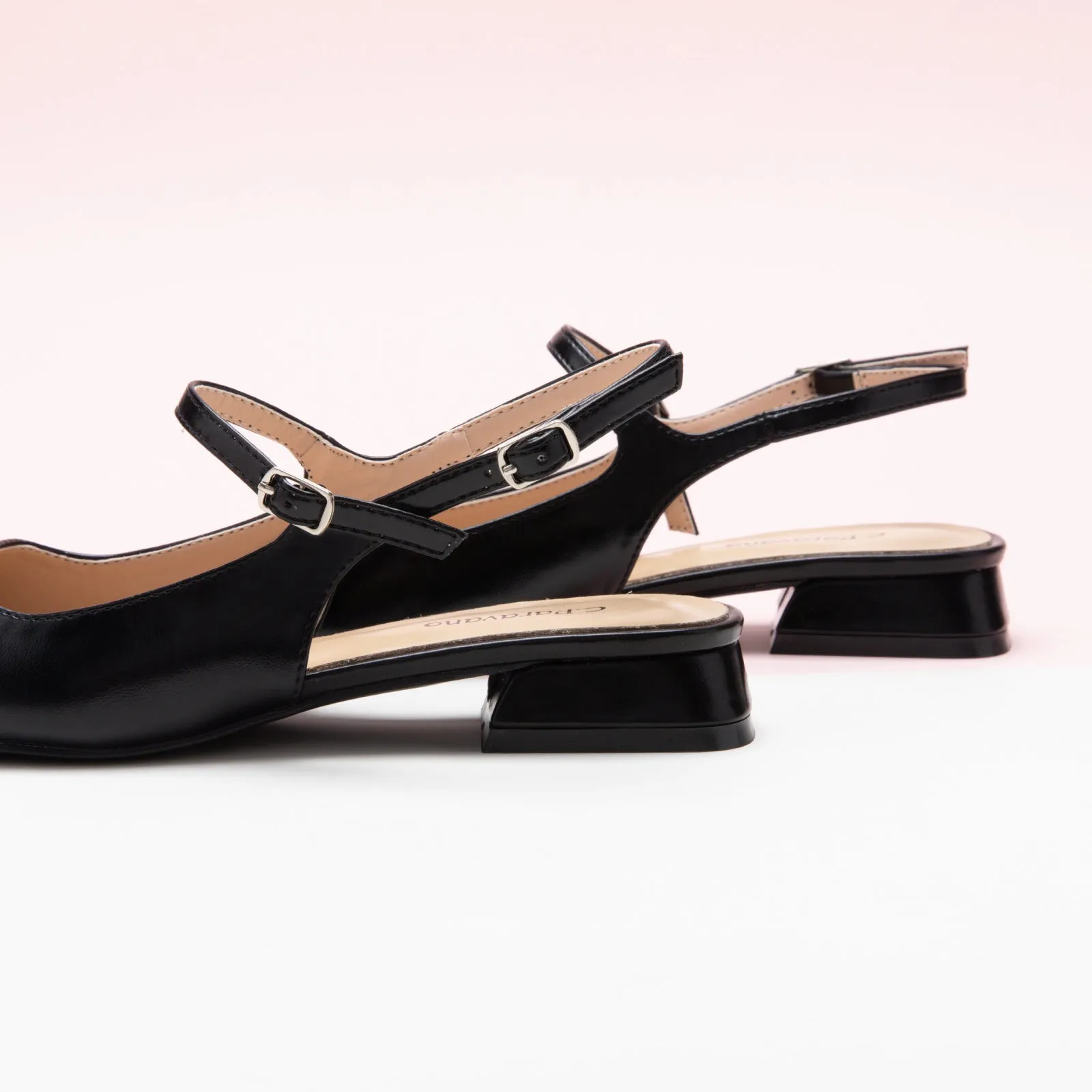 Squared Toe Slingback Flats