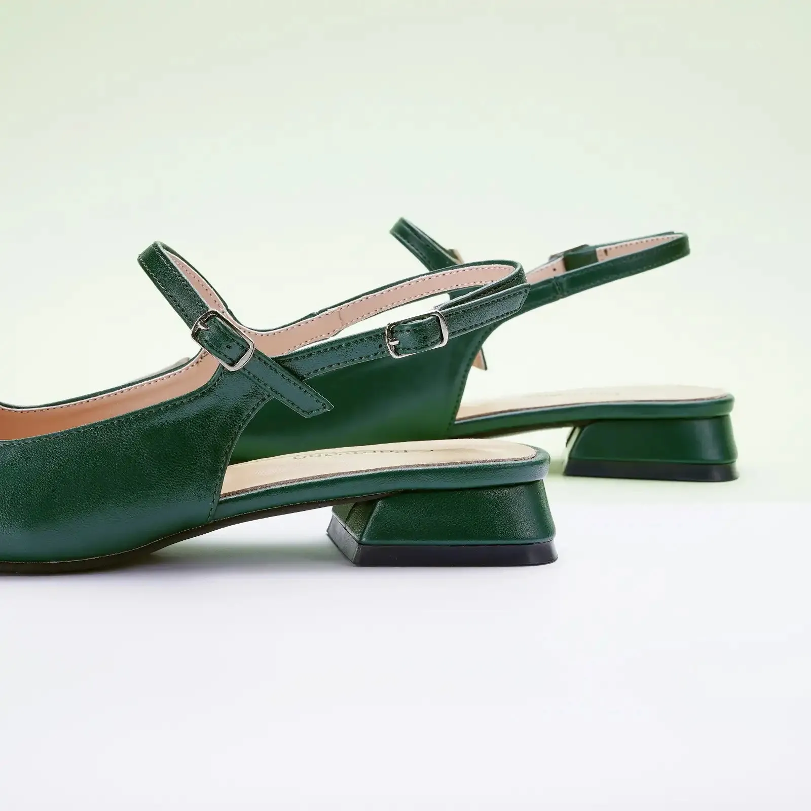 Squared Toe Slingback Flats