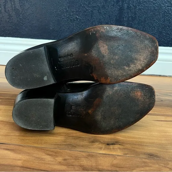 Sz7 Black Ankle Leather Boots