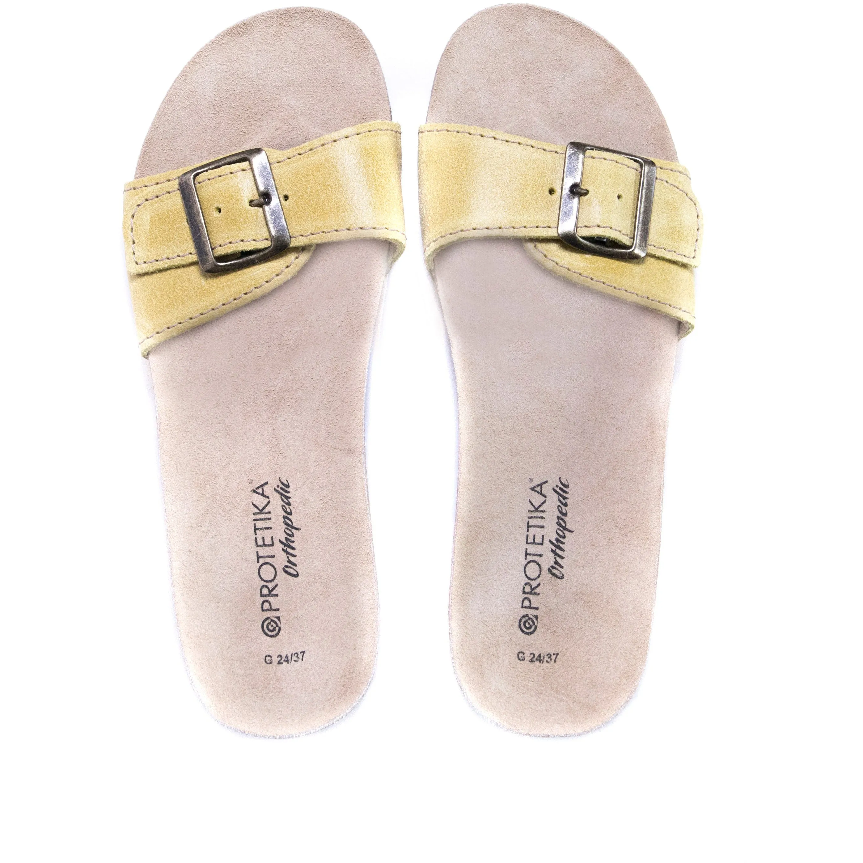 T84: color 70 - yellow ladies orthotic wedge sandals