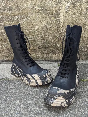 Unique Sole Lace Up Boots