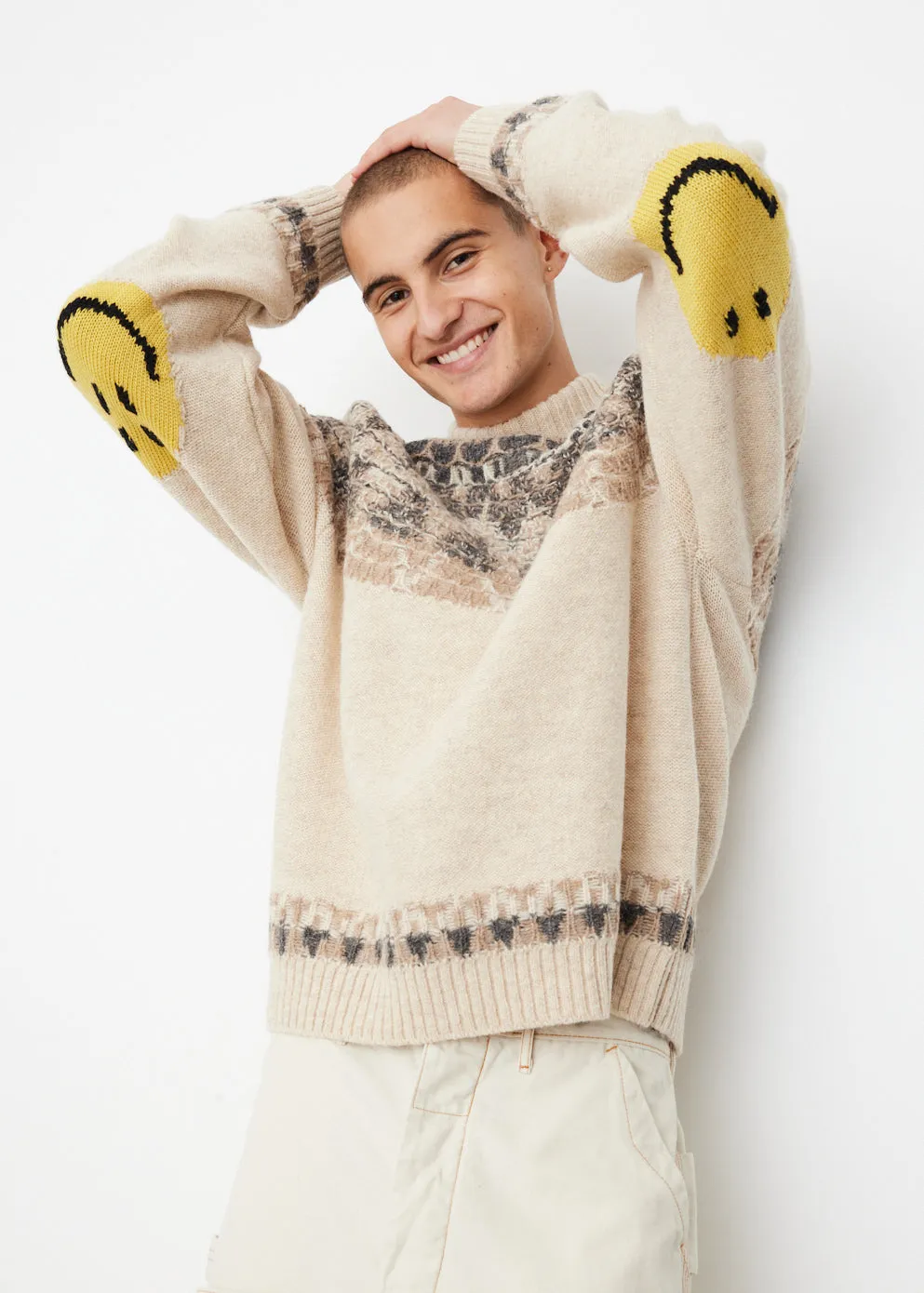 Wool Nordic Smiley Knit